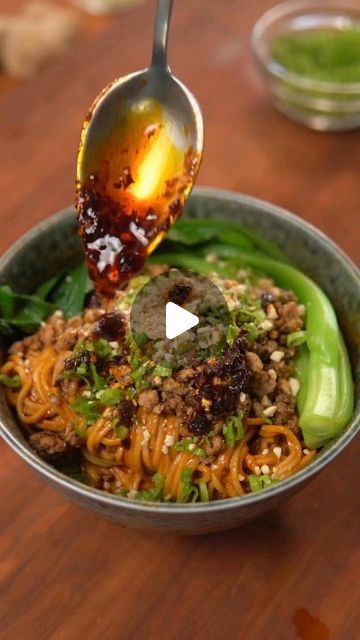 Herbfusion Buzz on Instagram: "#dandannoodles #noodles #easyrecipes #food #foodie #cooking #recipe" Dandan Noodles, Chinese Black Vinegar, Sichuan Chili Oil, Black Vinegar, Sesame Paste, Dan Dan Noodles, Choy Sum, Dark Soy Sauce, Wheat Noodles