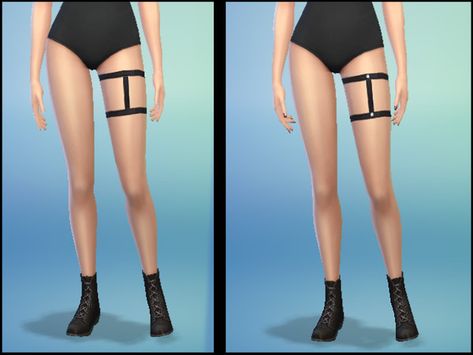 LeatherLegGarter-Svjpanda Thigh Accessories, Thigh Garters, Thigh Garter, Egirl Clothes, Leg Garter, Sims 4 Characters, Model Outfits, Sims 4 Cas, Sims Community