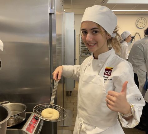 French Chef Aesthetic, Culinary Arts School Aesthetic, Chef Uniform Aesthetic, Sous Chef Aesthetic, Line Cook Aesthetic, Chef Aesthetic Girl, Culinary Arts Aesthetic, Culinary Student Aesthetic, Female Chef Aesthetic