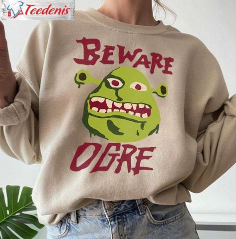 Shrek Tshirt Ideas, Shrek Clothes, Shrek Shirt, Shrek Gift Ideas, Shrek Merch, Movies Outfit, Shrek, Birthday Wishlist, Team Shirts