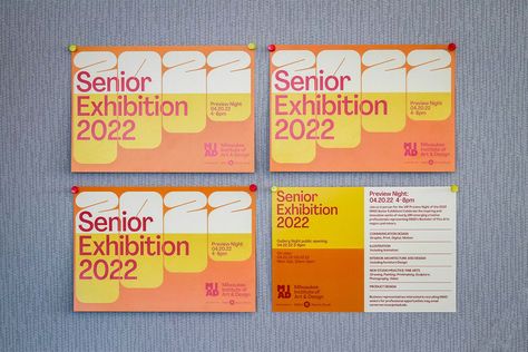 MIAD Senior Exhibition Identity on Behance Kelsey Robinson, Creative Brochure, Event Signage, Layout Design Inspiration, Poster Layout, Ad Art, Environmental Design, Communication Design, Web Graphics