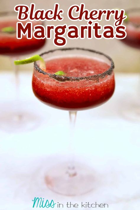 Black Cherry Margarita, Simple Mixed Drinks, Elegant Cocktails, Cherry Margarita, Black Cherry Juice, Easy Party Drinks, Easy Mixed Drinks, Pitcher Cocktails, Vodka Tonic