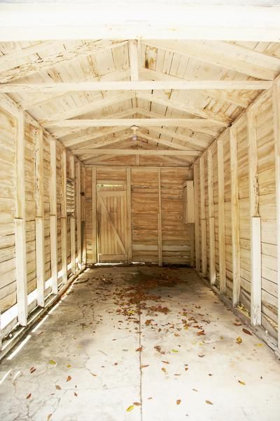 How to Convert a Storage Shed to a Guesthouse | Home Guides | SF Gate storage shed with concrete floor Converted Shed, House Shed, Wood Shed, Shed Homes, She Sheds, Guest Cottage, Building A Shed, Bunk House, Tiny House Living