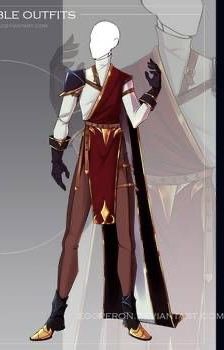 Fire Nation Outfit Male, Fire Dancer Outfit Male, Fire Fantasy Outfit Male, Outfit Adoptables Male, Fire Bender Outfit Male, Fire Nation Clothes Male, Red Fantasy Outfit Male, Male Clothes Design, Fantasy Adventurer Outfit Male