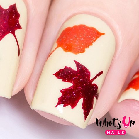 Fall Stencils, Thanksgiving Nails Fall, Fall Leaves Nail Art, Fall Thanksgiving Nails, Nail Art Halloween, Nails Autumn, Thanksgiving Nail, Nail Vinyls, Nail Stencils