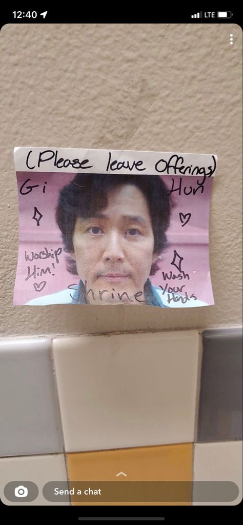 Located in a public high school bathroom obviously. School Bathroom Shrine, Bathroom Shrine, High School Bathroom, School Bathroom, Public High School, Squid Games, Public School, Dream Life, Middle School