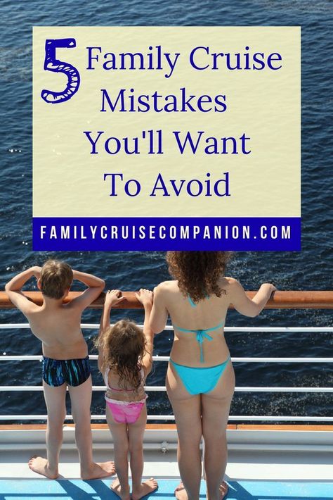 Is this your first time cruising with kids? Increase your chances of having the most fabulous family cruise vacation possible. Get acquainted with these five common cruise mistakes and plan to avoid them.  Some of these cruise mistakes aren’t entirely obvious, but they can make the difference between a fully satisfying vacation and one filled with many regrets. #cruisetips #familycruise #familytravel #cruise Cruising With Kids, Cruise Activities, Singles Cruise, Cruise Kids, Luxury Cruise Ship, Cruise Planning, Cruise Liner, Norwegian Cruise, Royal Caribbean Cruise