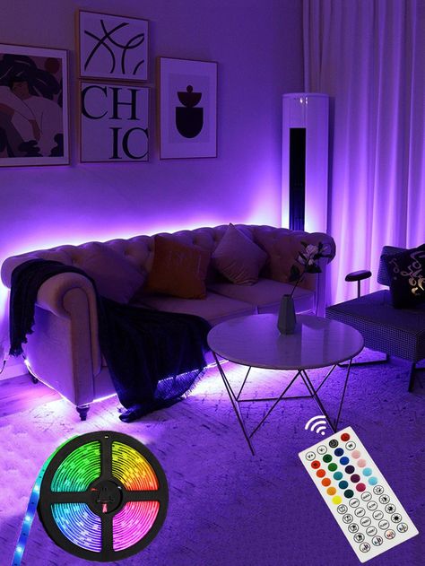 Vibey Room, Led Lighting Bedroom, Cute Diy Room Decor, Led Strip Lights, Strip Lights, Dream Room Inspiration, Room Makeover Bedroom, Strip Light, Room Ideas Bedroom