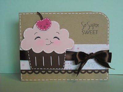 Scrappin' With Kimmy: A Peachy Keen / Create a Critter Cupcake Card! Last Day Of September, Envelope Decoration, Cupcake Cards, Create A Critter, Cupcake Card, Cricut Cartridges, Peachy Keen, Cricut Cards, Kids Birthday Cards