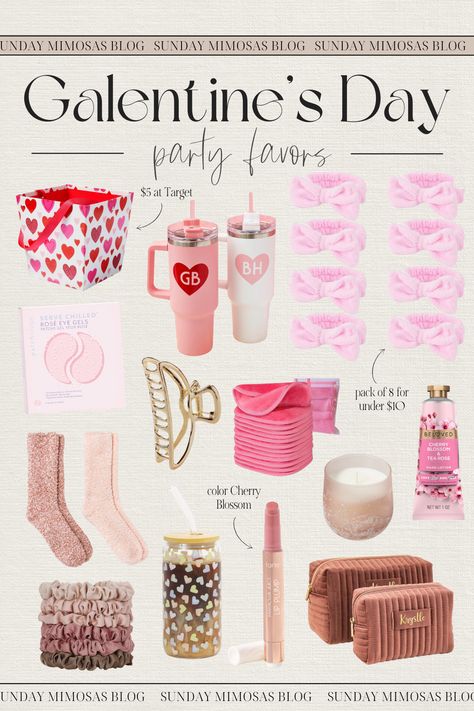 Galentines Party favors! Hosting a Galentine’s party for your girlfriends!? Here are some cute Valentine’s Day gifts for friends that you can give as party favors! These pink spa headbands are under $10 for a set of 8 and we love these Patchology eye gels! For more Valentine’s Day party decor ideas and Galentines gifts, check out our latest post! Galentines Gifts Idea Basket, Galentines Gifts Idea Cheap, Happy Galentine’s Day Gifts, Galentines Party Gift Bags, Gifts For Galentines Party, Galentines Gifts Idea Small, Galentines Party Gift Ideas, Galentines Gifts Basket, Valentine’s Day Gift Basket