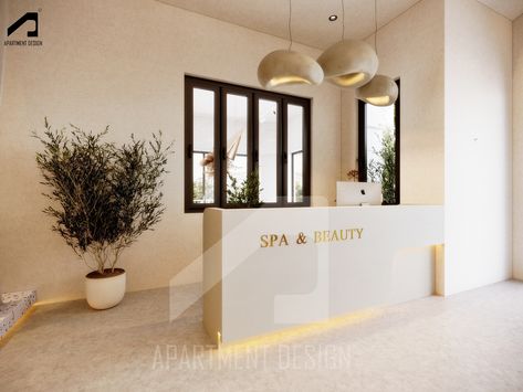 Spa & Beauty on Behance Luxury Salons, Wellness Center Design, Tranquil Spa, Spa Room Decor, Spa Furniture, Spa Interior Design, Spa Reception, Reception Desk Design, Salon Suites Decor