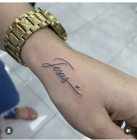 Jesus Name Tattoo, Jesus Hand Tattoo, Small Name Tattoo, Name Tattoo On Hand, Name Tattoos On Arm, Name Tattoos For Moms, Name Tattoos On Wrist, Cute Finger Tattoos, Tiny Wrist Tattoos