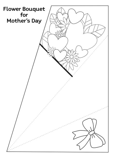 Printable Flower Bouquet For Mothers Day Mothers Day Card Template, Flower Petal Template, Flower Templates Printable, Mother's Day Printables, Flower Boquet, Paper Flower Garlands, 8 Mars, Printable Flower, Paper Bouquet