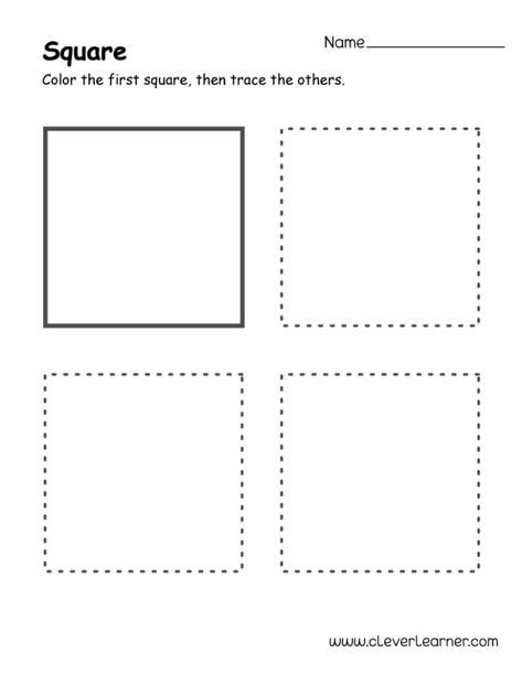 Square Worksheet, Worksheets For Toddlers, 3d Shapes Worksheets, Shape Tracing, Worksheet For Preschool, Shapes Worksheet Kindergarten, Tracing Worksheets Free, Shape Tracing Worksheets, Shape Coloring Pages