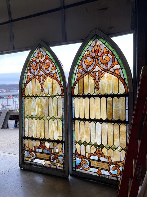 AN 2 available price each arch top stained glass window 45 X 1 01.5. | eBay Unique Closet Doors Mirrored, Mexican Stained Glass Windows, Stained Glass Triptych, Famous Stained Glass Windows, William Morris Stained Glass Window, Museum Glass Display, Stained Glass Hibiscus, Stain Glass Design, Gothic Stained Glass Windows Art