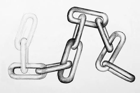 How to Draw Chains - A Detailed and Realistic Drawing Tutorial Drawing Chains, How To Draw Chains, Realistic Drawing Tutorial, Drawing Realistic, Realistic Drawing, Learn How To Draw, 8th Grade, Realistic Drawings, Learn To Draw