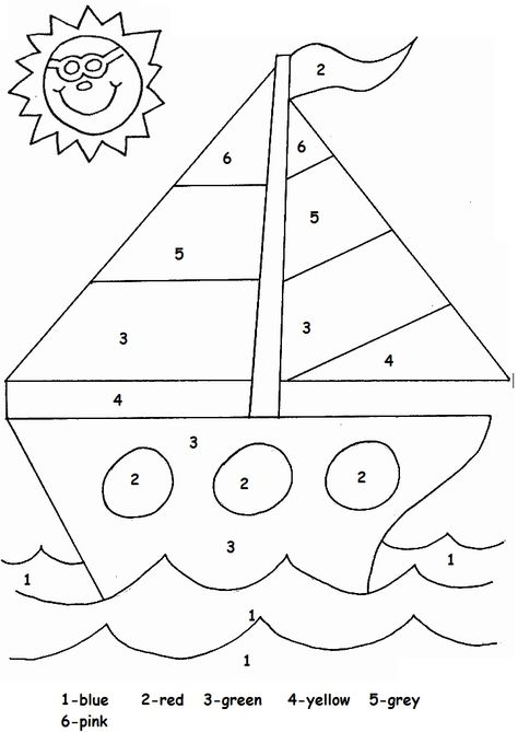 color by number sailboat worksheet  |   Crafts and Worksheets for Preschool,Toddler and Kindergarten Pirate Week, Color Worksheets For Preschool, Transportation Worksheet, Shapes Worksheet Kindergarten, Mouse Images, Color By Number Printable, Alphabet Letter Crafts, Kindergarten Colors, Transportation Preschool