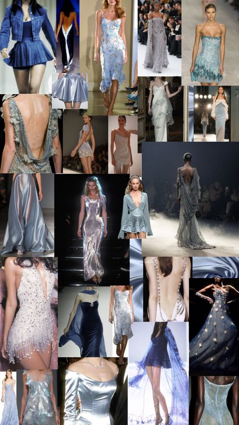 icy #cold #fashion #runways #beauty #dresses #winter #models #inspo #icy #blue #ivory #texture #fashionshows Cold Fashion, Dresses Winter, Denim Inspiration, Icy Blue, Blue Ivory, Themed Party, Adventure Time, Blue Fashion, Pretty Dresses