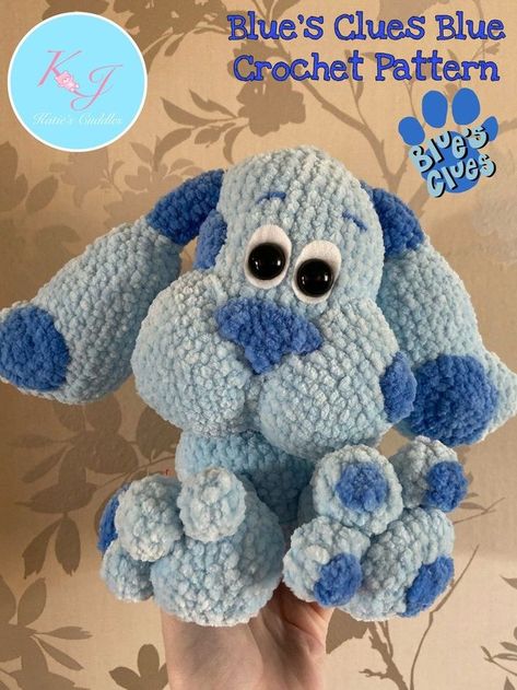 Toys Quotes, Crochet Toys Free Patterns, Crochet Toys Free, Easy Crochet Animals, Blue's Clues, Crochet Design Pattern, Beginner Crochet Projects, Blue Crochet, Blues Clues