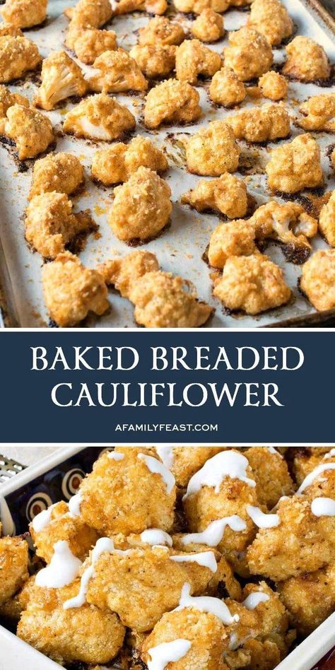 Kids and grownups alike will love our Baked Breaded Cauliflower! #cauliflower #bakedcauliflower #vegetables #kidfriendlyfood Breaded Cauliflower Baked, Breaded Cauliflower Recipes, Breville Oven, Breaded Cauliflower, Family Feast Recipes, Baked Cauliflower Recipe, Cauliflower Bread, Baked Cauliflower, Fried Cauliflower