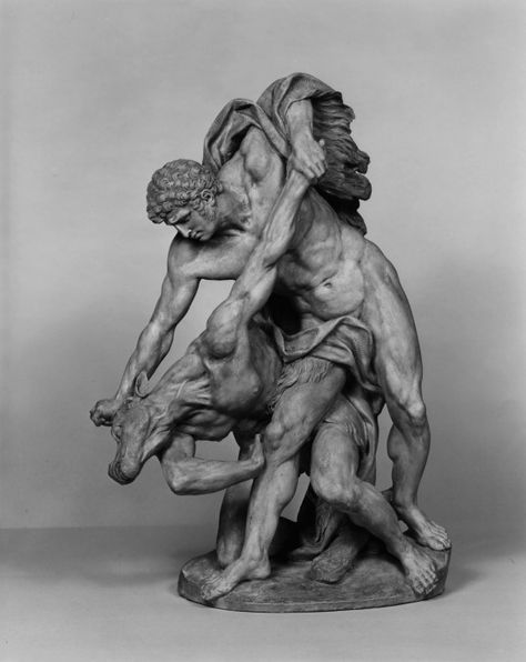 Theseus and the Minotaur  - 18th century Theseus Greek Mythology, Theseus Minotaur, Greek Minotaur, Minotaur Tattoo, Theseus And The Minotaur, Ancient Greece Mythology, Project Icarus, Greece Mythology, Ancient Greek Sculpture