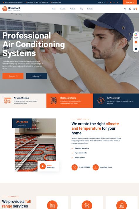 HomeFort is more than just a WordPress theme; it's a digital sanctuary designed to showcase the comfort and reliability of air conditioning and heating services. Website Wireframe, Air Conditioner Design, Air Conditioner Service, App Design Layout, Creative Design Agency, Illustrator Design Tutorial, Webdesign Inspiration, Shopify Website Design, Air Conditioning Services