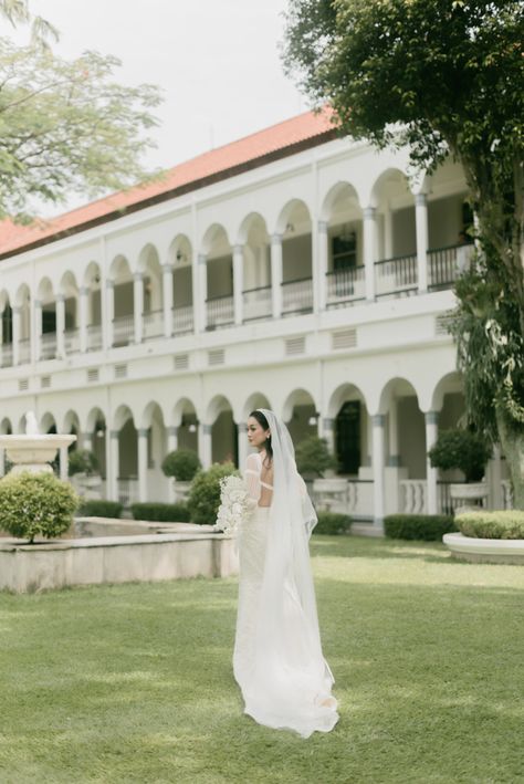 Magical and Modern Hotel Majapahit Wedding | Junebug Weddings Timeless Color Palette, Groom Looks, Modern Hotel, Wedding Team, Stunning Gowns, Junebug Weddings, Free Wedding, Budget Wedding, Bridal Veil