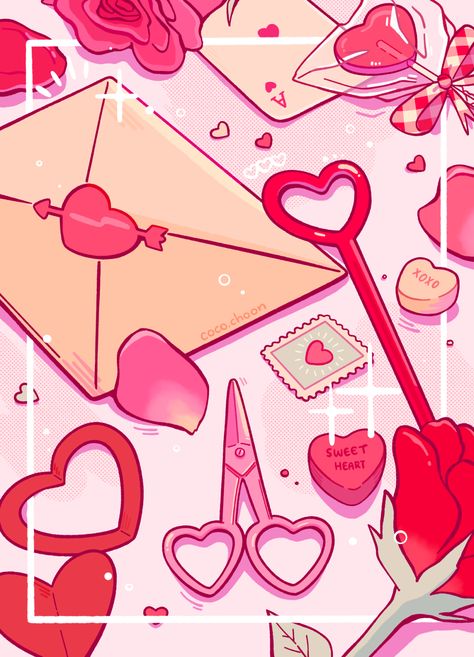 Lovecore Aesthetic Wallpaper, Valentine's Day Wallpaper, Valentines Day Drawing, Lovecore Aesthetic, Day Wallpaper, Personajes Monster High, Valentines Wallpaper, Pastel Pink Aesthetic, All I Ever Wanted