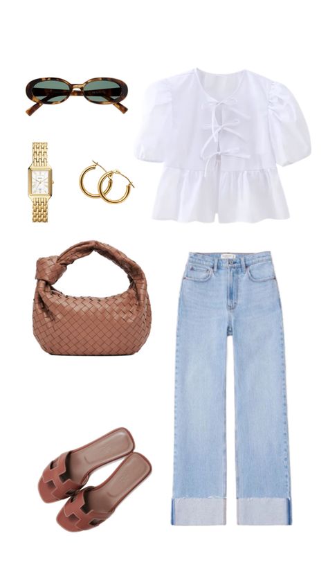 Napa Aesthetic Outfits, Post Party Outfits, Croquette Outfits Summer, Summer Work Outfits Jeans, Casual Uni Outfits Summer, Summer Work Outfits 2024, Charleston Outfits Summer, The Hamptons Fashion, Rainy Day Outfit Summer