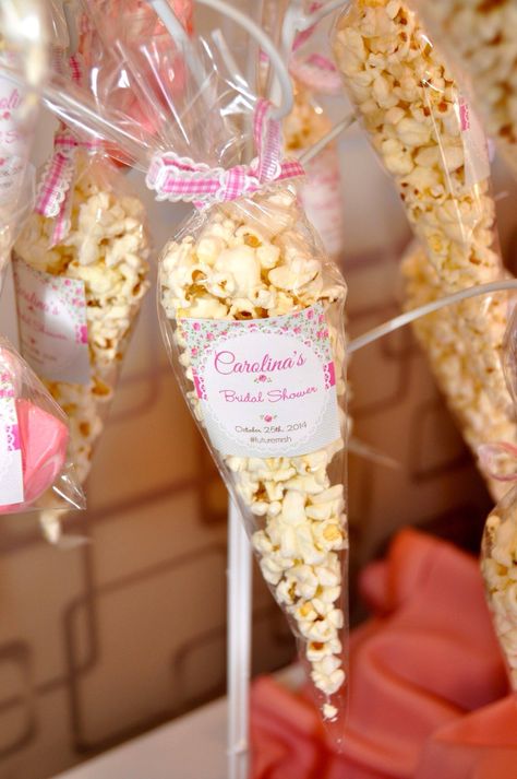 Popcorn bags, bridal shower favors. Popcorn Bags, Tea Party Bridal Shower, Beautiful Tea, Bridal Shower Favors, Shower Favors, Popcorn, Tea Party, Bridal Shower, Shower