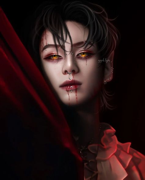 Vampire Jungkook Fanart, Jungkook Vampire Fanart, Vampire Jungkook, Jungkook Vampire, Vampire Fanart, Male Vampire, Anime Halloween, Jungkook Fanart, Jack In The Box