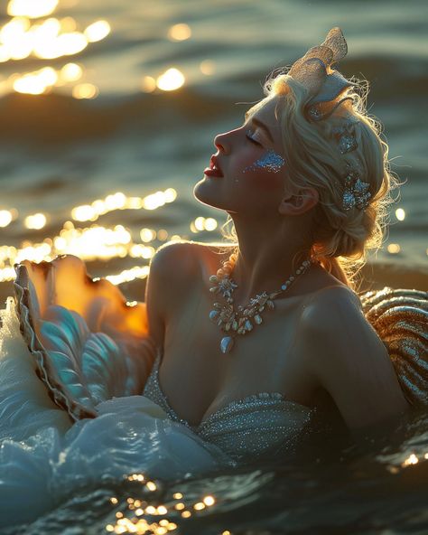 Mermaid Photography Photo Shoots, Mermaid Photoshoot Ideas, Mermaid Photoshoot, Blonde Mermaid, Shoot Concept, Mermaid Seashell, Mermaid Photography, Mermaid Photos, Siren Mermaid