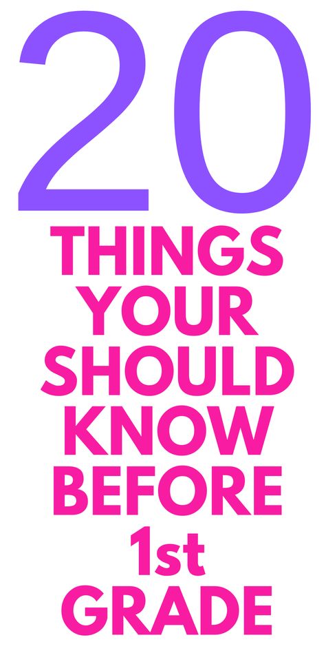 20 Things Your Child Should Know Before 1st Grade Looking for things for your child to know before 1st grade? Here are 20 things for you to know. Kindergarten Knowledge Checklist, Get Ready For First Grade Summer, 1st Grade Ready Checklist, Kindergarten To 1st Grade Summer, What Should Kindergarteners Know, Summer Before 1st Grade, Summer Work For 1st Grade, 1st Grade Skills Checklist, Kindergarten To First Grade Summer Work