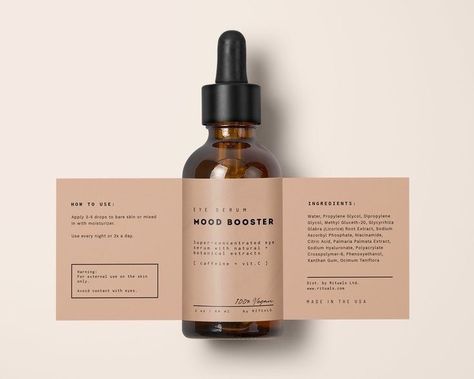 Serum Label Design Ideas, Tincture Labels, Product Label Design Ideas, Dropper Bottle Packaging, Cosmetic Labels Design, Printable Label Templates, Beauty Products Labels, Product Label Design, Bottle Label Template