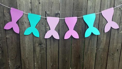 Mermaid Tail Banner Mermaid Tail Garland Mermaid Party