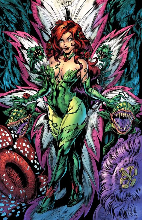 Harley Quinn Print, Poison Ivy Comic, Dc Poison Ivy, Poison Ivy Dc Comics, Poison Ivy Batman, Chris Williams, Superhero Batman, Unicorns And Mermaids, Harley Quinn Art