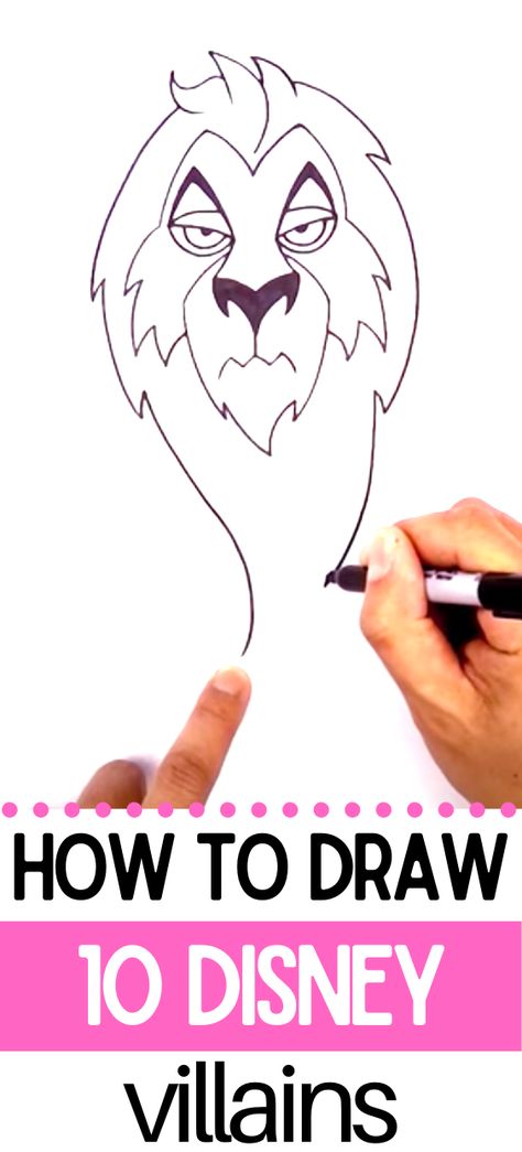 If you are dreaming about your next Disney vacation, I have an idea to share with your children that will keep their creativity juices flowing! Check out this art lesson filled with how to draw Disney villains inspiration! All of your favorite characters are included. So, dive right in. Villains Drawing, How To Draw Disney, Cartoon Villains, Disney Drawing, Descendants Party, I Have An Idea, Hair Stenciling, Disney Villains Art, Disney Day