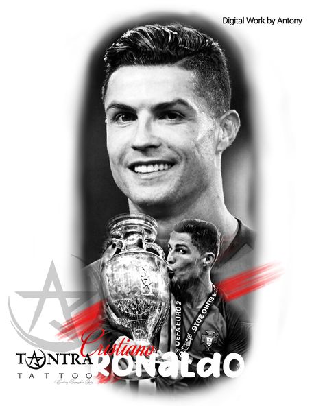 Ronaldo Tattoo Design, Cr7 Tattoo, Ronaldo Tattoo, Tantra Tattoo, Mechanic Logo Design, Mechanic Logo, Football Player Drawing, Mechanics Logo, Soccer Art