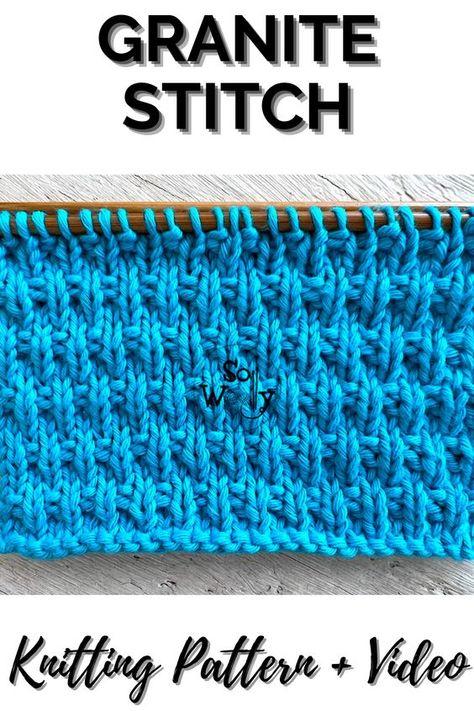 Granite Stitch Knitting, Purl Knit Patterns, Reversible Knit Stitches, Reversible Knitting Stitches, Knitted Squares Pattern Free, Reversible Knitting Patterns, Knitting Scraps, Knit And Purl Patterns, Knit Washcloths