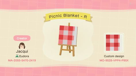 🍄 𝒥𝒶𝒸 🍄 on Twitter: "Working on a cute lil picnic spot! Still need a few pillows and other items, but it's getting there! I made my own picnic blanket design, which you can download for yourself :) #ACNH #ACNHDesigns #ACNHDesign… https://t.co/2crFaOJQE3" Blanket Acnh, Red Picnic Blanket, Red Picnic, Colorful Picnic, Red Blanket, Happy Home Designer, Island Theme, Wooden Pallet Projects, Picnic Spot