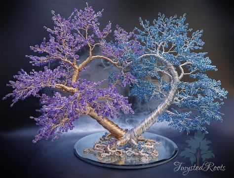 Twelve Ways of #Craftmas: Jewelled Forests – Just Real Ruby Copper Wire Crafts, Copper Wire Art, Wire Art Sculpture, Wire Tree Sculpture, Wire Trees, Wire Tree, Crystal Tree, Tree Sculpture, Heart Tree