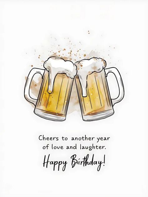 Free Cheers to Another Year of Love and Laughter. Happy Birthday! Cheers To Another Year Birthday Quote, Cheers Happy Birthday, Happy Birthday Cheers, Happy Birthday Beer, Minimalistic Illustration, Birthday Quote, Cake Vector, Birthday Quotes For Him, Kids Cartoon Characters