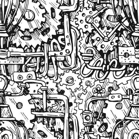 Beautiful hand drawn vector graphic illu... | Premium Vector #Freepik #vector #mechanical-design #industrial-design #steampunk #steampunk-background Steampunk Illustration, Mechanical Art, Graffiti Characters, Steampunk Style, Easy Learning, Hand Drawn Vector, Elements Of Art, Steampunk Fashion, Vector Photo