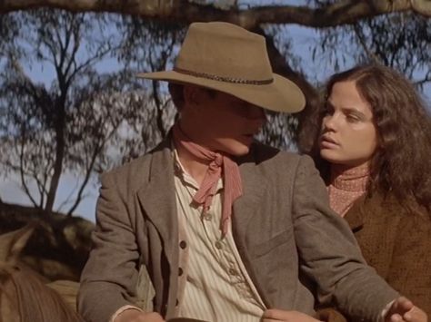 The Man From Snowy River Sigrid Thornton, Bush Dance, The Man From Snowy River, Man From Snowy River, Akubra Hats, House Artwork, Snowy River, Horse Movies, Art Of Love