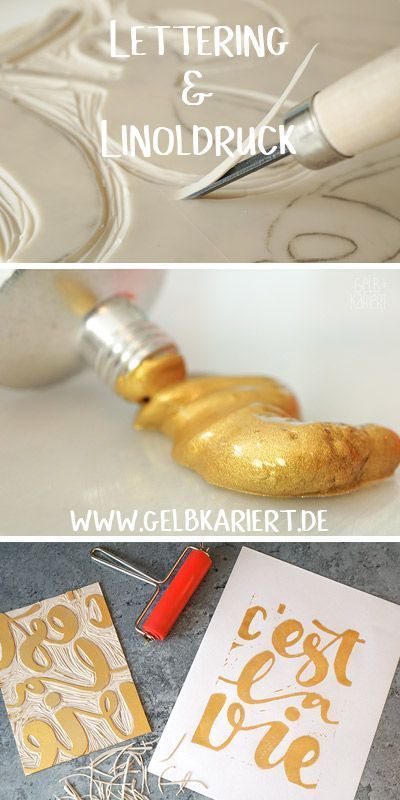 Lettering und Linoldruck, Handlettering DIY, Linolschnitt, Handlettering, Gold, Metallic Handlettering, Lettering Anleitung, DIY Idee, Sprüche Handlettering, Gelbkariert Blog Diy Linocut, Lettering Layout, Block Printing Diy, Linoleum Printing, Hand Lettering Diy, Hand Carved Rubber, Lettering Guide, Linoleum Print, Stamp Carving