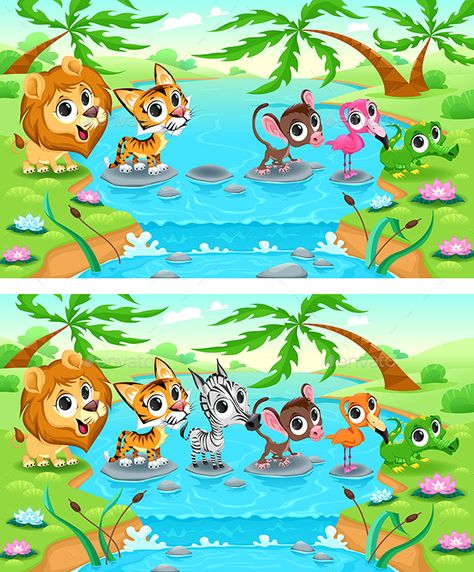 Spot the Differences Spot The Difference Kids, Find The Difference Pictures, Word Puzzles For Kids, Fun Worksheets For Kids, English Stories For Kids, Grammar For Kids, Mazes For Kids, Preschool Activities Toddler, Arabic Alphabet For Kids