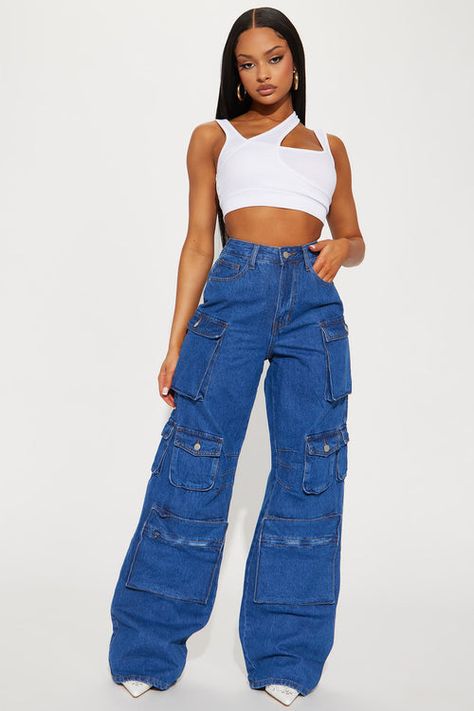 Lily High Rise Cargo Jeans, High Rise Cargo Jeans, Teal Fashion, Stephanie Rao, Jeans Outfit Women, Cargo Pants Outfit, Fashion Nova Outfits, All Jeans, Streetwear Fashion Women