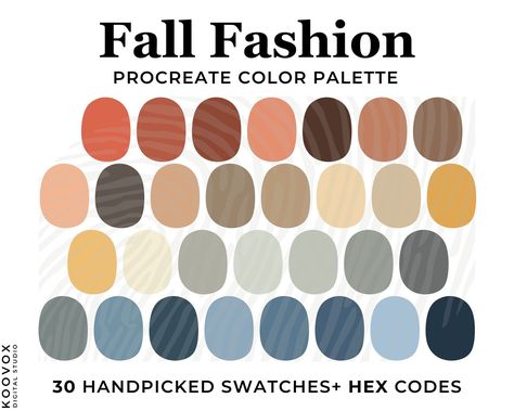 Procreate Color Palette Color Swatches Digital Download Hex - Etsy UK Mid Century Color Scheme, Scream Munch, Color Palette For Procreate, Color Palette Procreate, Soft Autumn Color Palette, Christmas Palette, Fall Color Schemes, Pink Wedding Colors, Vintage Colour Palette