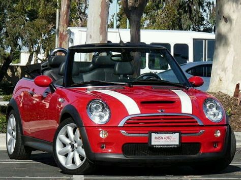 Red" Convertible Mini Cooper, Cooper Cars, Mini Cooper S Convertible, Red Mini Cooper, 2006 Mini Cooper, Cooper Car, Mini Cooper Convertible, Hobby Ideas, Mini Convertible