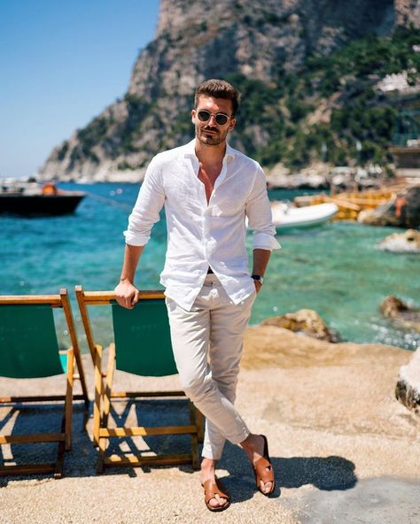 Vacation Outfits Men, Mens Beach Style, Beach Outfit Men, Beach Wedding Attire, Mens Wedding Attire, Herren Style, Mens Summer Outfits, Mens Casual Outfits Summer, Hipster Man